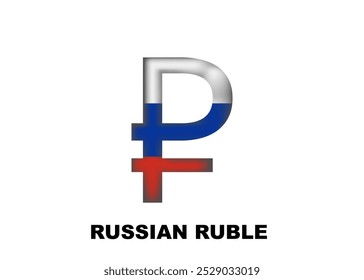 russian ruble currency dollar isolated on white background for logo icon web graphic. vector illustration.