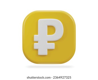 Russian ruble currency money sign or symbol 3d icon