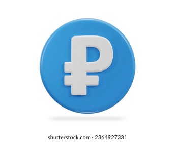 Russian ruble currency money sign or symbol 3d icon