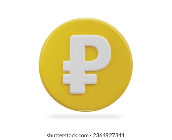 Russian ruble currency money sign or symbol 3d icon