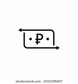 russian ruble currency money transfer send icon sign vector