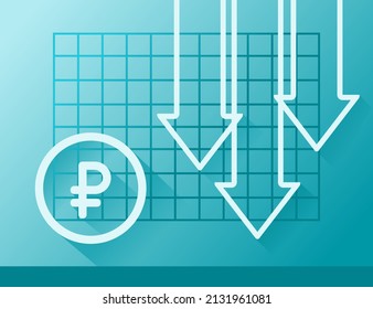 El Valor Del Tipo De Cambio Del Rublo Ruso O El Precio Disminuyeron. 