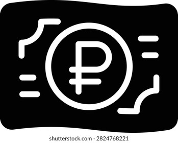 Russian Ruble icons set in Solid design. Including money, ruble, russian, russia, currency, bill, banknote, finance icon and more. Outline icons collection.