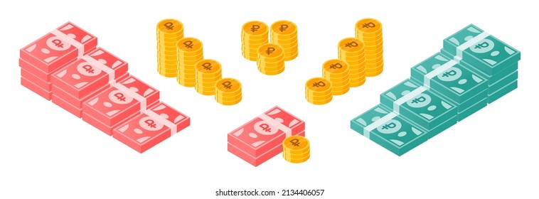 Ruble Money and Coin Bundset