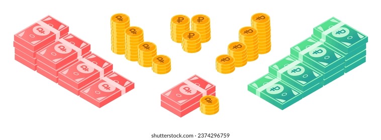 Russian Ruble Money and Coin Bundle Set