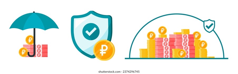 Russian Ruble Money Safe and Secure Illustration