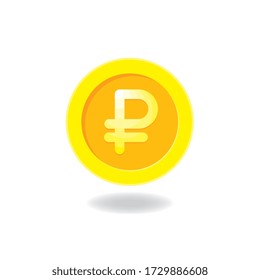 Rublo ruso -RUB- moneda plana icono de ilustración