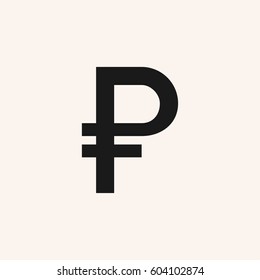 Russian Ruble Sign. Ruble Vector Icon. RUB