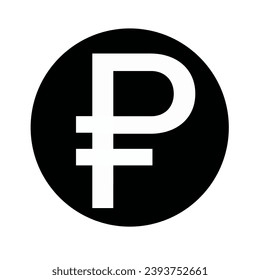 Russian ruble symbol. Vector isolated on white background.