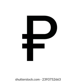 Russian ruble symbol. Vector isolated on white background.