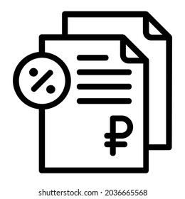 Russian Ruble Tax Document Icon