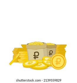 Diseño de negocios de ilustración vectorial del rublo ruso y financiación de símbolos, economía del mundo