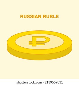 Russian Ruble vector illustration business sygn and symbol finance, economy of world