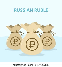 Russian Ruble vector illustration business sygn and symbol finance, economy of world