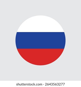 Russian Russia circle round flag icon button vector sign symbol