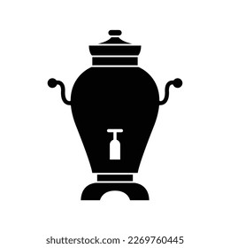 Russisches Samovar-Icon-Design. einzeln auf weißem Hintergrund. Vektorgrafik