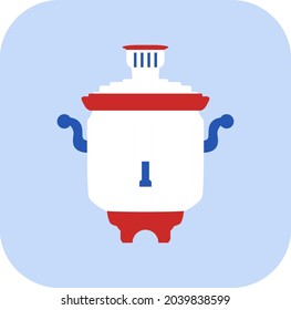 Russischer Samovar, Illustration, Vektorgrafik, auf weißem Hintergrund.