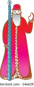 Russian Santa Claus or Father Frost . Vector hand draw illustration.