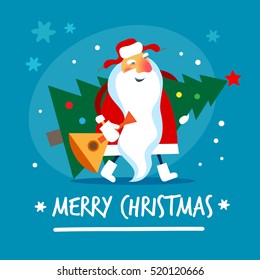 Russian Santa Claus. Merry Christmas. Vector illustration