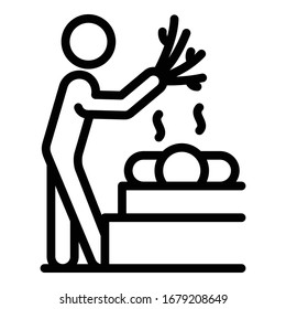 Russian sauna icon. Outline russian sauna vector icon for web design isolated on white background