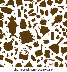 Russian sauna, seamless pattern for your design
