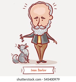 The Russian scientist and physiologist Ivan Pavlov with a grey dog