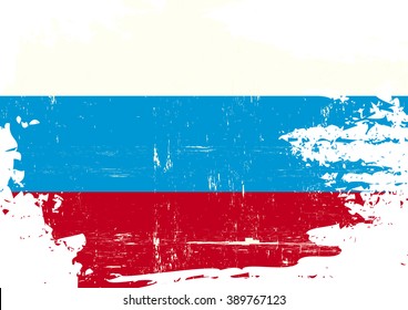 Russian scratched Flag. A russian flag with a grunge texture