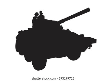 Russian self-propelled artillery "Nona" vector silhouette