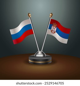 Tabela russa e sérvia sinaliza relação com fundo de gradiente. Ilustração de vetor