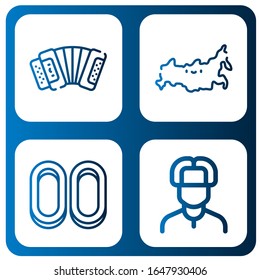 Russische einfache Symbole gesetzt. Enthält Symbole wie Accordion, Russland, Cracknels, Russisch, kann für Web, Handy und Logo verwendet werden