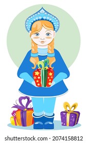 Russian Snow Maiden vector character