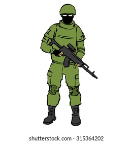 Russian Soldier Modern Equipment Stock Vector (Royalty Free) 315364202 ...