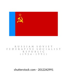 Russian Soviet Federative Socialist Republic Flag (1954–1991) Flag. Soviet Union Flag vector illustration