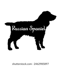 Russian Spaniel Dog silhouette dog breeds logo dog monogram vector