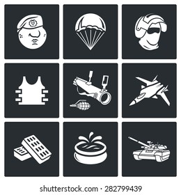 Russian Special Forces Icons. Vector Illustration.