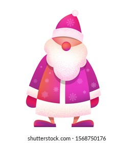 Russian standing Father Frost - "Ded Moroz". Vector cartoon illustration. Christmas, New Year Father Frost in red coat. Santa Claus Christmas. Character, mascot design.