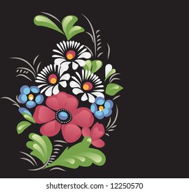 russian style flower ornament