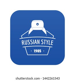 Russian style icon blue vector isolated on white background