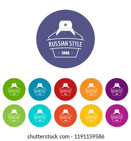 Russian style icons color set vector for any web design on white background