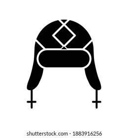 Russian style winter headgear line icon