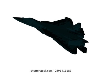 Russian Su Fighter Jet Vector Icon or Black Fighter Jet Icon For Apps, Websites And More. Black Russian aircraft Fighter Jet Icon Vector or fighters plane sign on white background