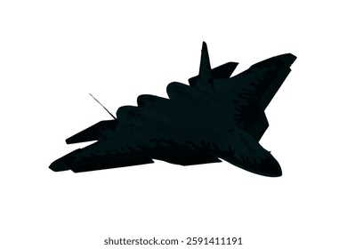 Russian Su Fighter Jet Vector Icon or Black Fighter Jet Icon For Apps, Websites And More. Black Russian aircraft Fighter Jet Icon Vector or fighters plane sign on white background