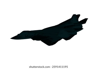 Russian Su Fighter Jet Vector Icon or Black Fighter Jet Icon For Apps, Websites And More. Black Russian aircraft Fighter Jet Icon Vector or fighters plane sign on white background