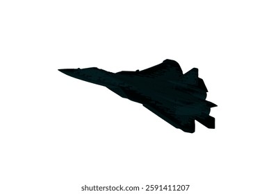 Russian Su Fighter Jet Vector Icon or Black Fighter Jet Icon For Apps, Websites And More. Black Russian aircraft Fighter Jet Icon Vector or fighters plane sign on white background