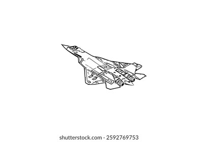 Russian Su Fighter Jet Vector Icon or Black Fighter Jet Icon For Apps, Websites And More. Black Russian aircraft Fighter Jet Icon Vector or fighters plane sign on white background