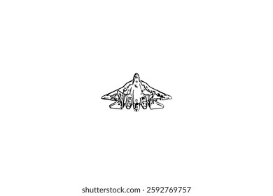 Russian Su Fighter Jet Vector Icon or Black Fighter Jet Icon For Apps, Websites And More. Black Russian aircraft Fighter Jet Icon Vector or fighters plane sign on white background