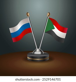 A tabela Russian e Sudan sinaliza a relação com o plano de fundo gradiente. Ilustração de vetor