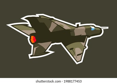 Russian Supersonic Jet Fighter And Interceptor Aircraft Icon Vector Illustration 