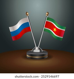 La tabla rusa y de Surinam marca la relación con el fondo de gradiente. Ilustración vectorial
