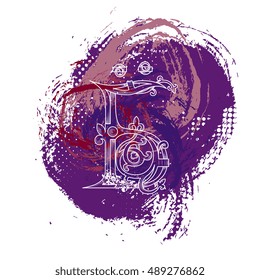 Russian swear letter. Concept of joking content on grunge background. Vintage letter with intricate obscene meaning.